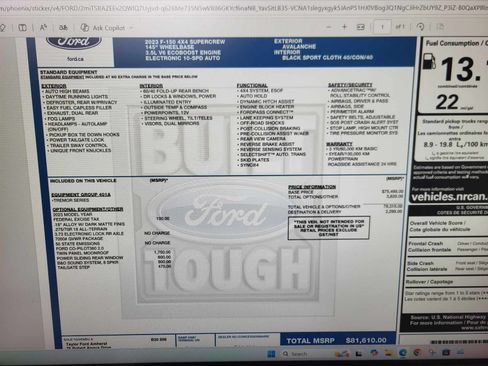 Used 2023 Ford F150 4x4 SuperCrew Tremor image 17