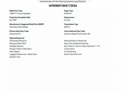 Used 1989 Porsche 911 Speedster image 79