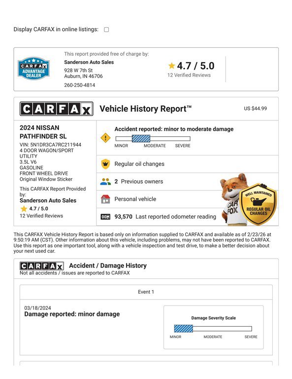 Used 2024 Nissan Pathfinder FWD SL image 17