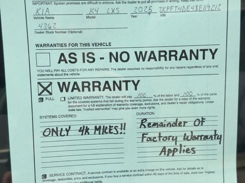 Used 2025 Kia K4 LXS image 12