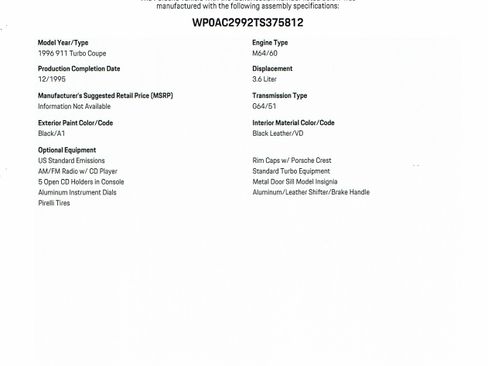 Used 1996 Porsche 911 Turbo image 81