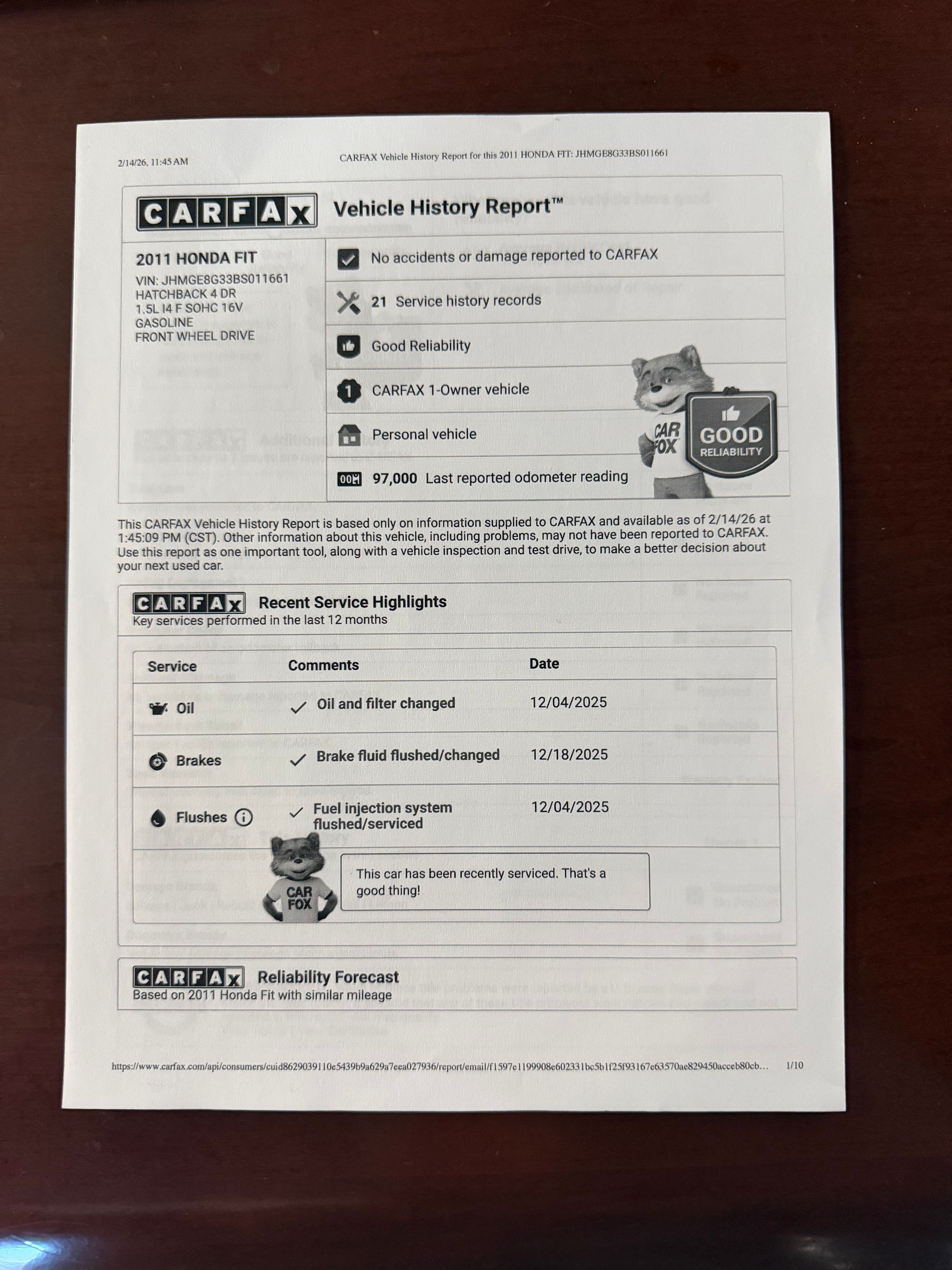 Used 2011 Honda Fit UNAVAIL image 2