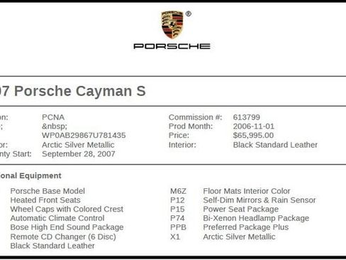 Used 2007 Porsche Cayman S RWD image 7