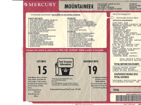 Used 1998 Mercury Mountaineer Premier image 2