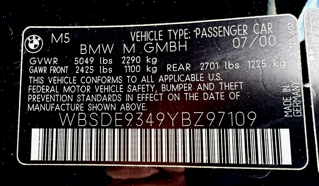 Used 2000 BMW M5 UNAVAIL RWD image 64