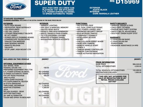 Used 2021 Ford F450 4x4 Crew Cab Platinum image 12