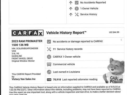 Used 2023 RAM ProMaster 1500 image 2