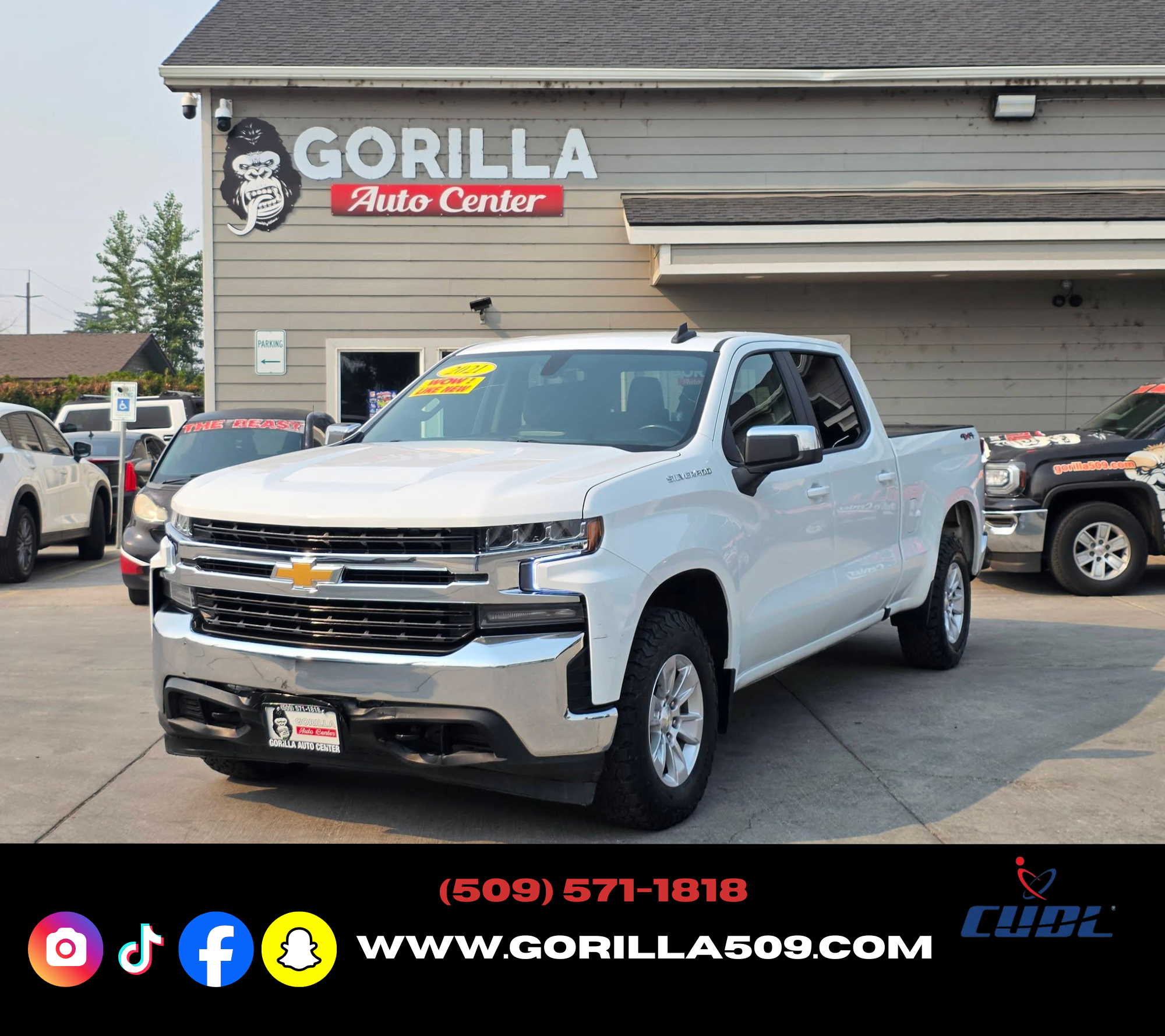 Used 2021 Chevrolet Silverado 1500 4x4 Crew Cab LT image 3