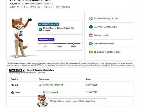 Used 2017 Chevrolet Cruze LT image 16