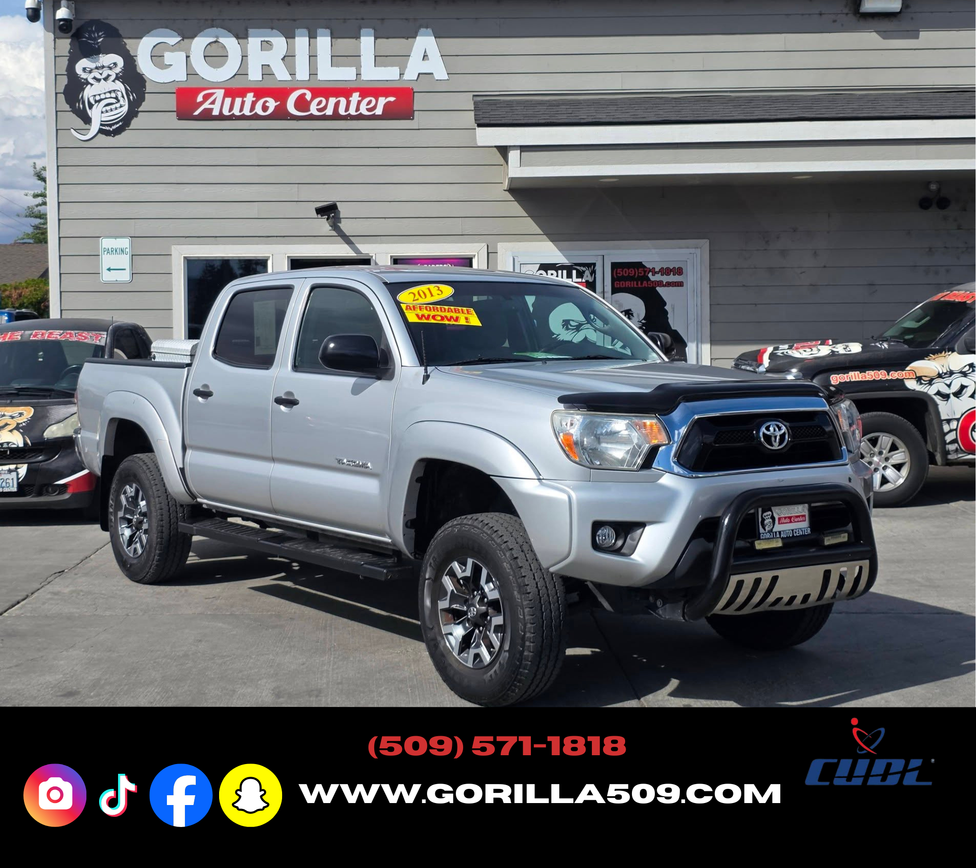 Used 2013 Toyota Tacoma 2WD Double Cab PreRunner image 1