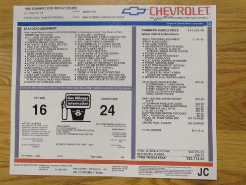 Used 1990 Chevrolet Camaro IROC-Z image 34