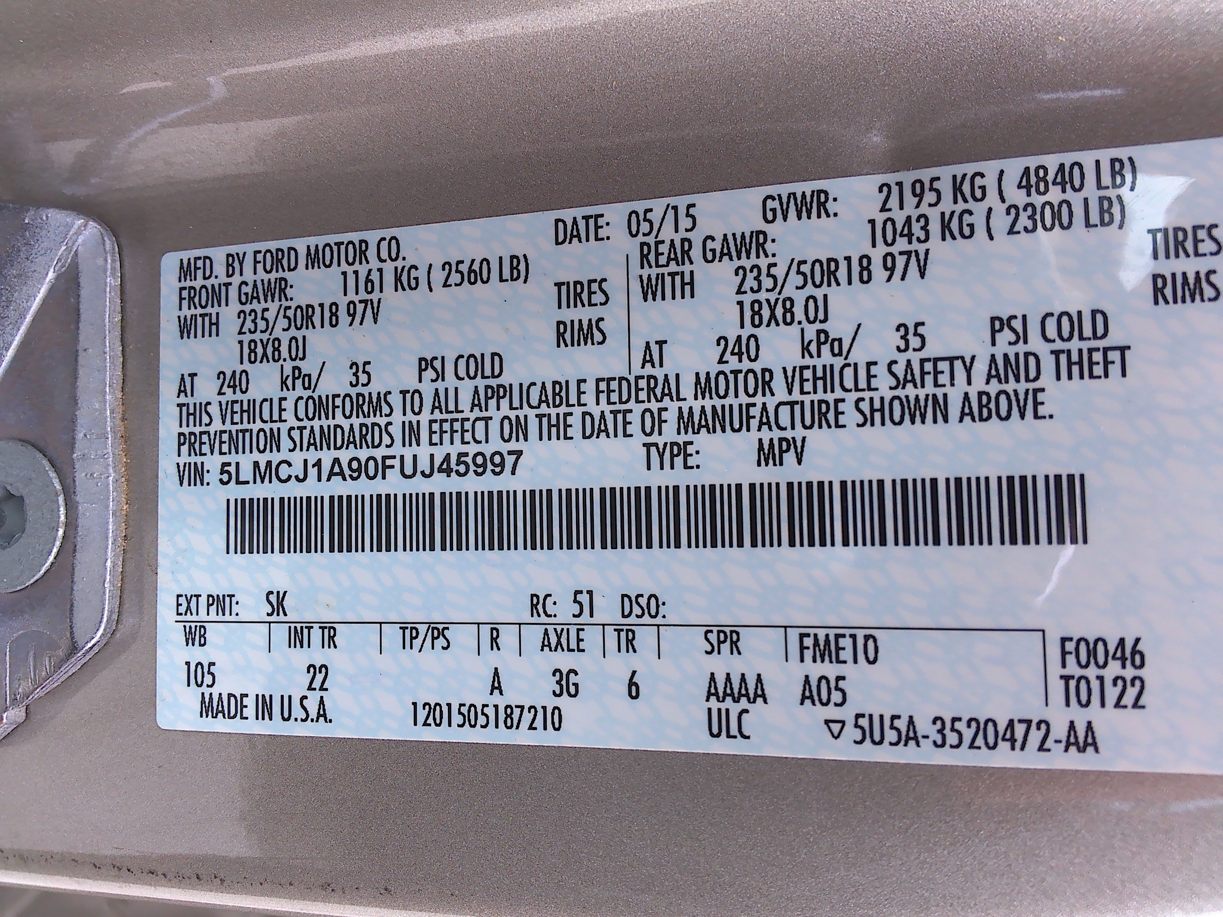 Used 2015 Lincoln MKC FWD image 45