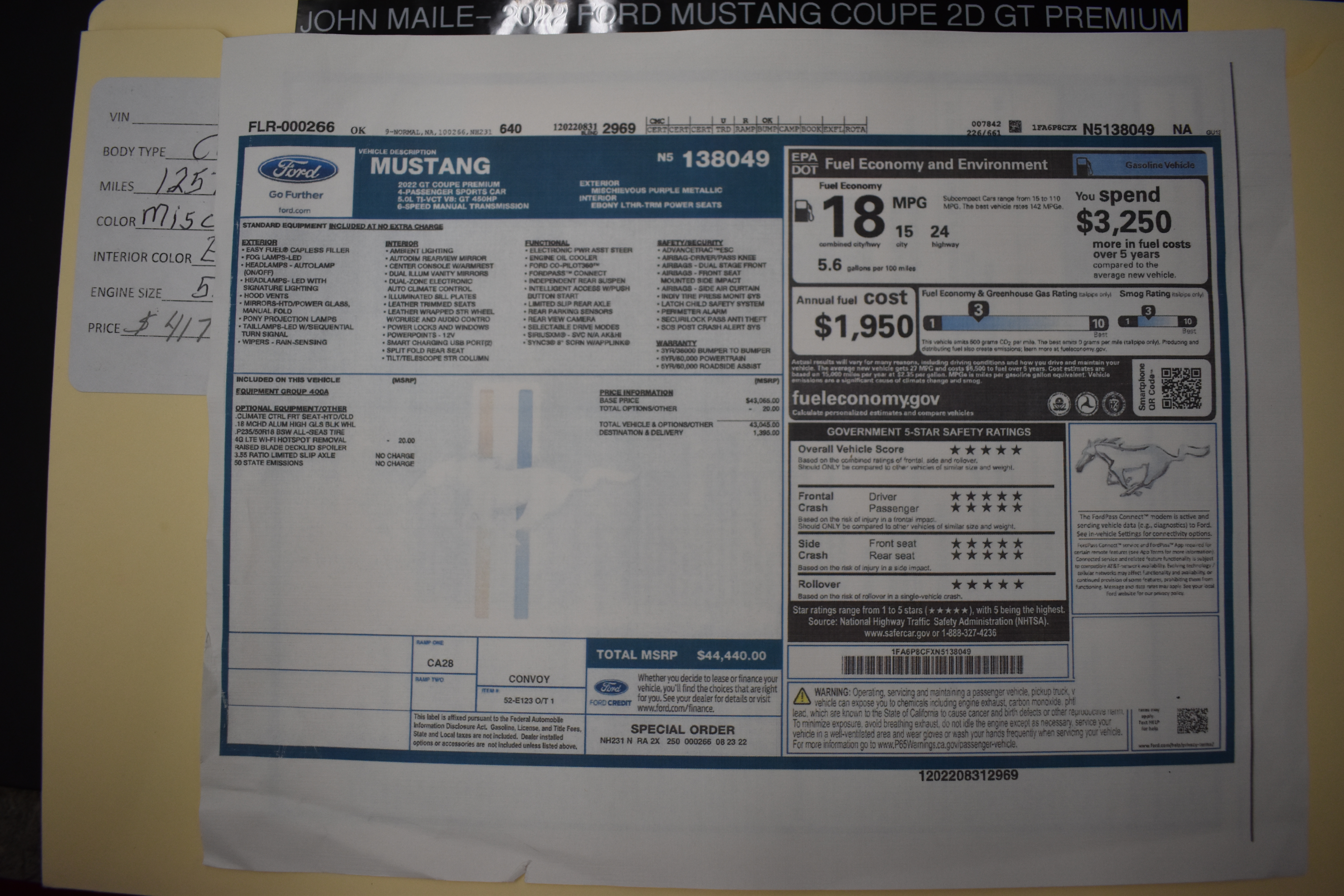 Used 2022 Ford Mustang GT Premium Coupe 2D RWD image 2