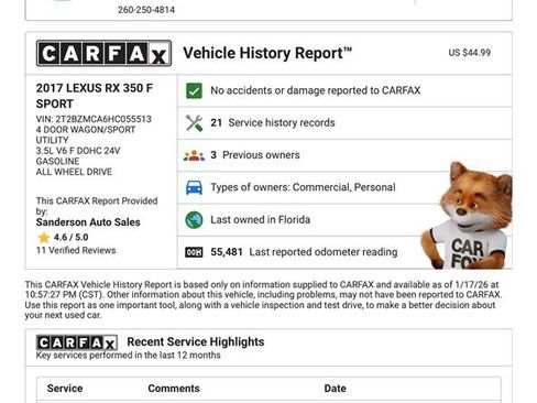 Used 2017 Lexus RX 350 F Sport image 16