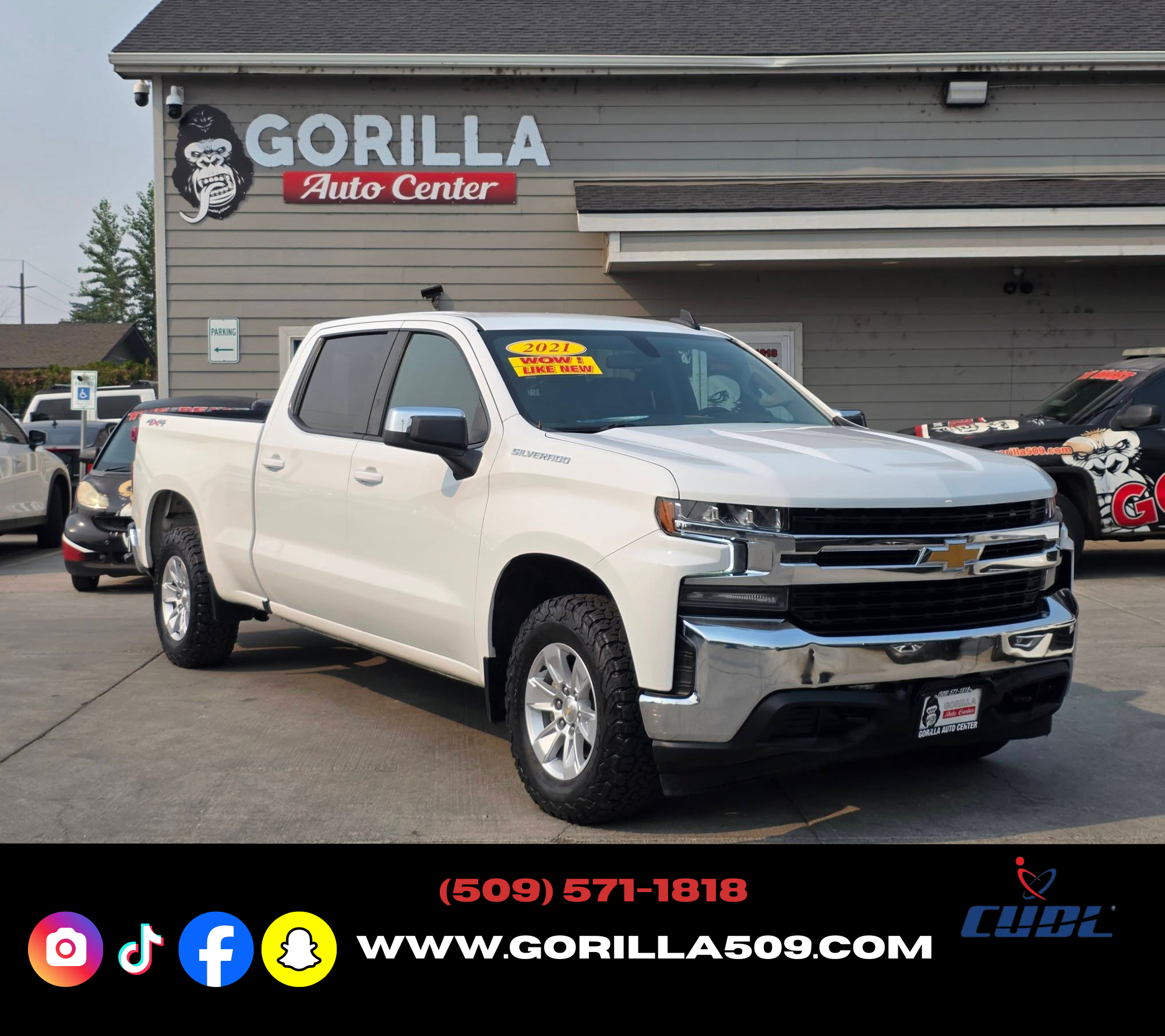 Used 2021 Chevrolet Silverado 1500 4x4 Crew Cab LT image 1