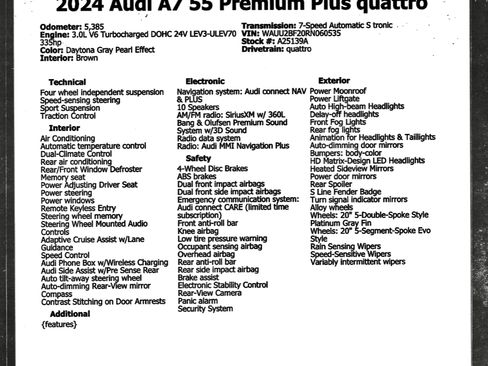 Used 2024 Audi A7 3.0T Premium Plus w/ S Line AWD/4WD image 55
