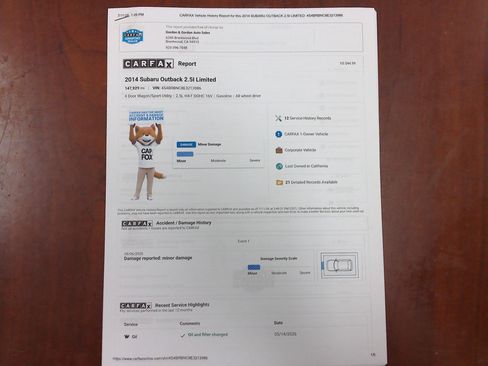Used 2014 Subaru Outback 2.5i Limited AWD/4WD image 44