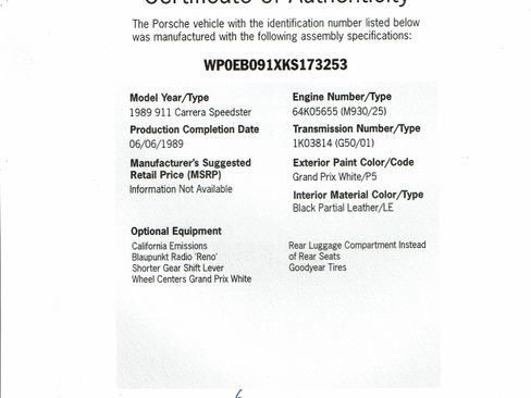 Used 1989 Porsche 911 Speedster image 87