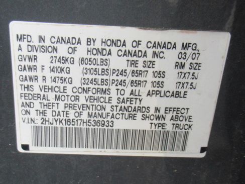Used 2007 Honda Ridgeline RTL image 23