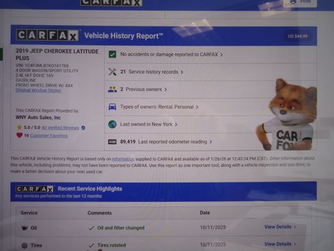 Used 2019 Jeep Cherokee Latitude Plus image 22