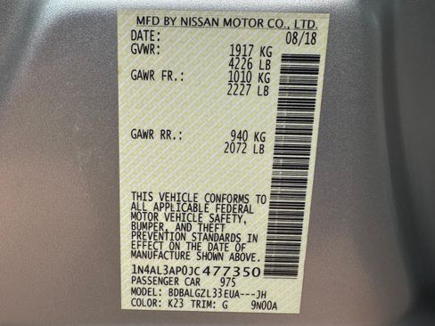 Used 2018 Nissan Altima SL FWD image 8