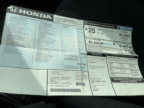 Used 2012 Honda CR-V AWD LX image 13