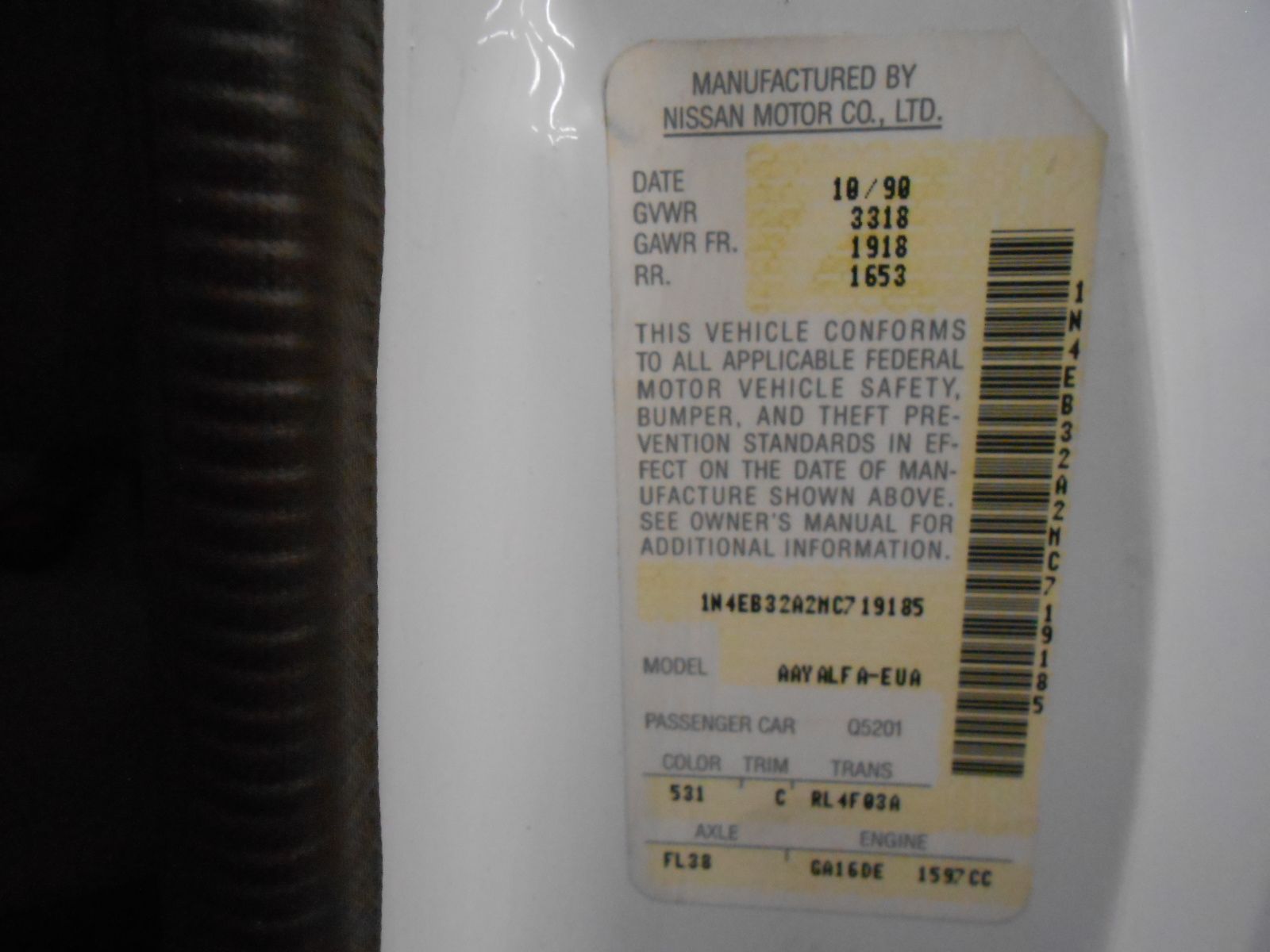 Used 1991 Nissan Sentra XE FWD image 16
