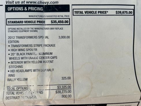 Used 2012 Chevrolet Camaro SS Coupe RWD image 3