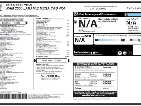 Used 2015 RAM 2500 4x4 Mega Cab Laramie image 35