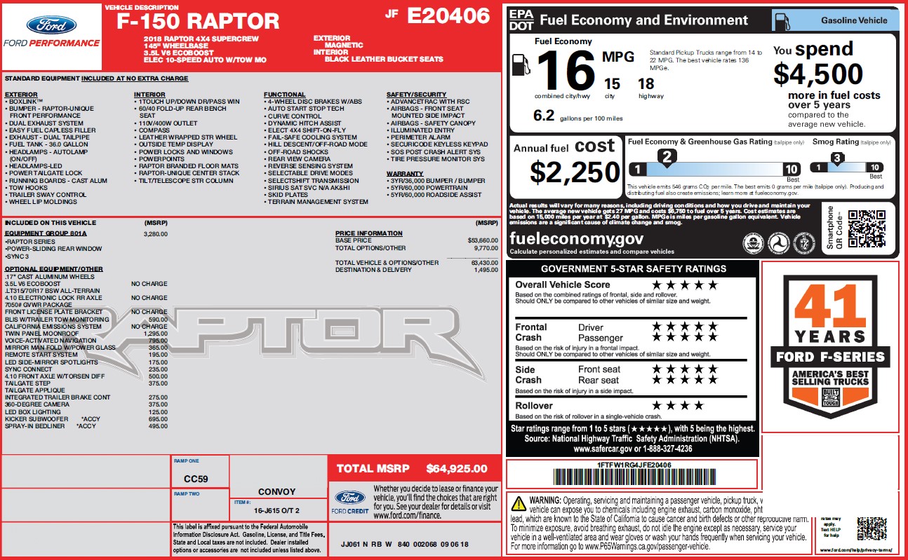 Used 2018 Ford F150 4x4 Crew Cab Raptor image 28