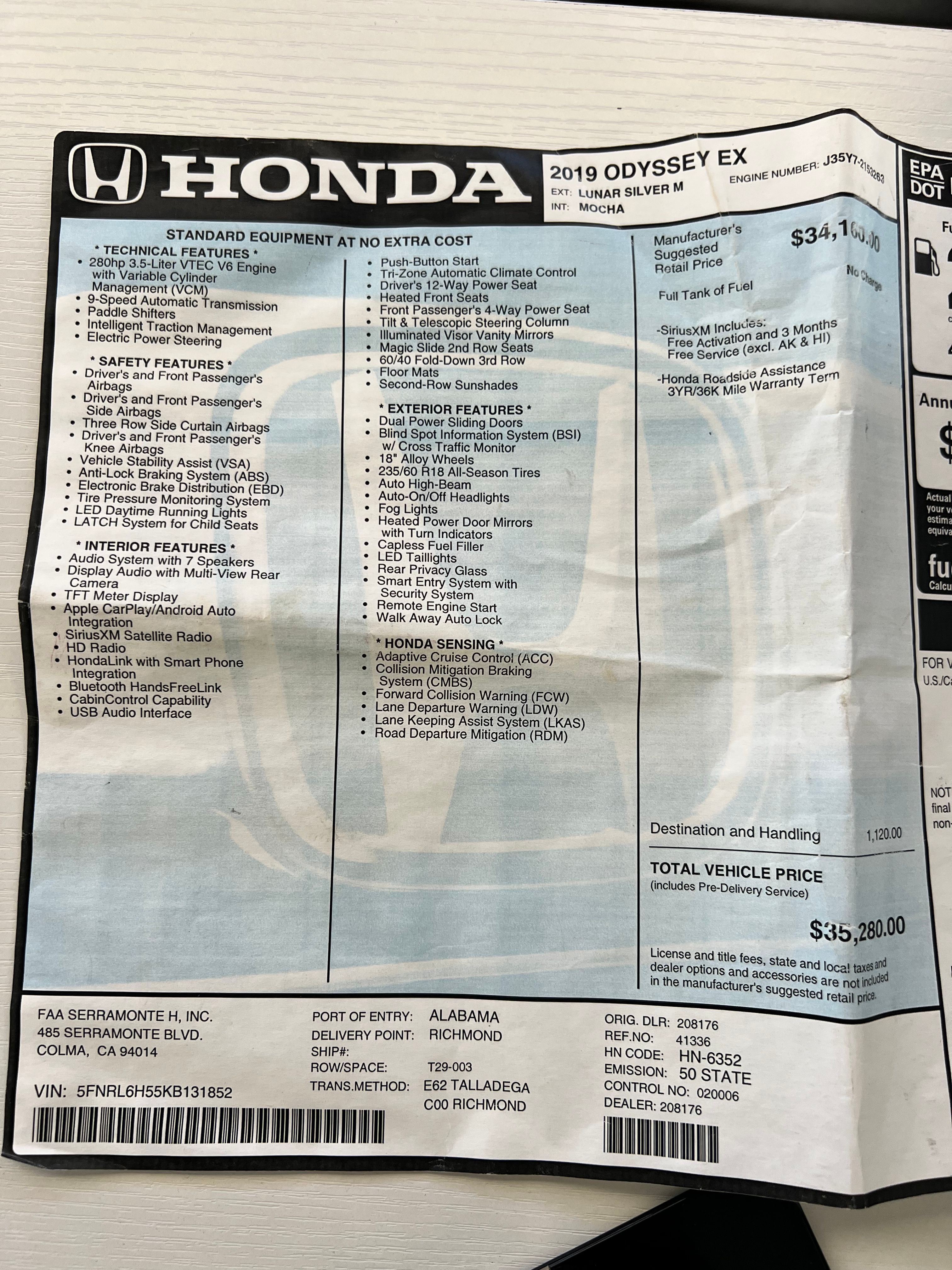 Used 2019 Honda Odyssey EX image 19
