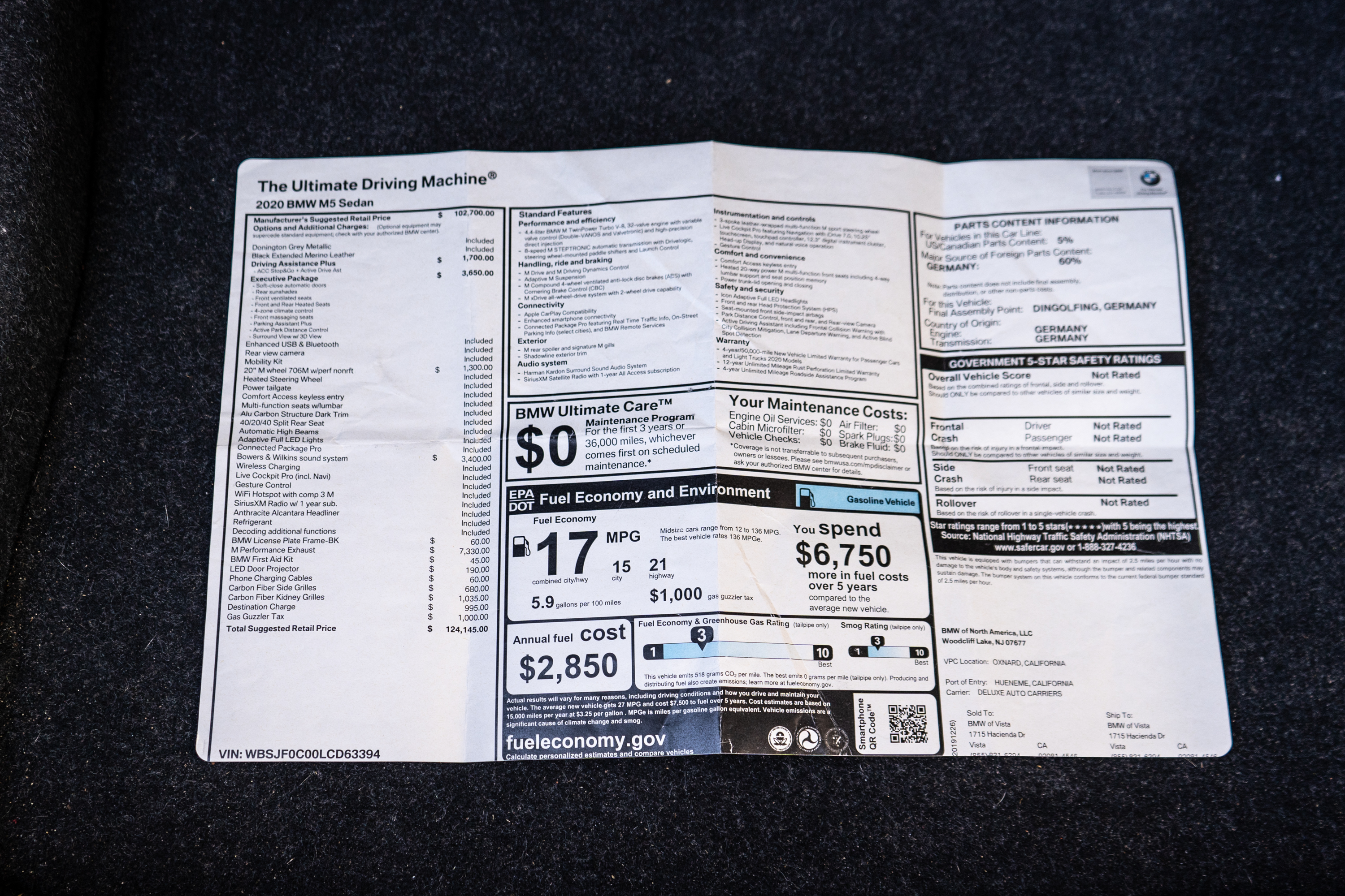 Used 2020 BMW M5 w/ Executive Package AWD/4WD image 43