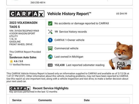 Used 2023 Volkswagen Taos S image 16