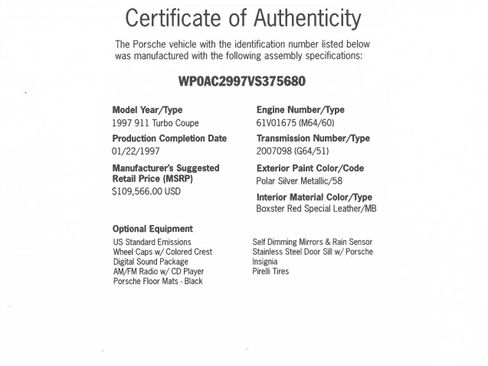 Used 1997 Porsche 911 Turbo image 98