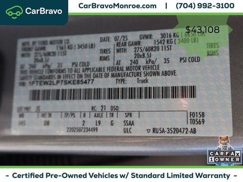 Used 2025 Ford F150 STX w/ Equipment Group 200A AWD/4WD image 49