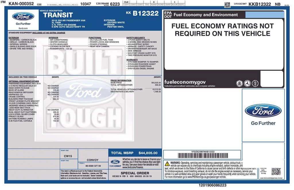 Used 2019 Ford Transit 350 XL RWD image 9