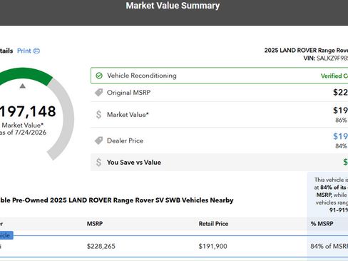 Used 2025 Land Rover Range Rover SV AWD/4WD image 9