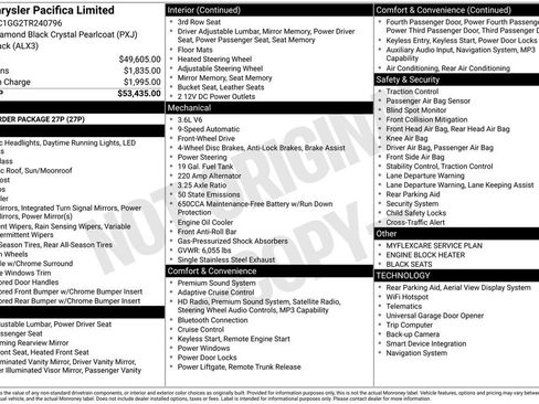 New 2026 Chrysler Pacifica Limited FWD image 28