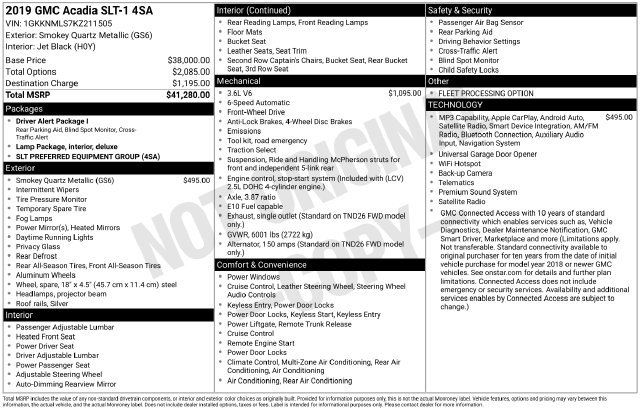 Used 2019 GMC Acadia SLT FWD image 2