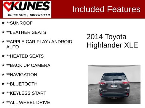 Used 2014 Toyota Highlander XLE AWD/4WD image 2