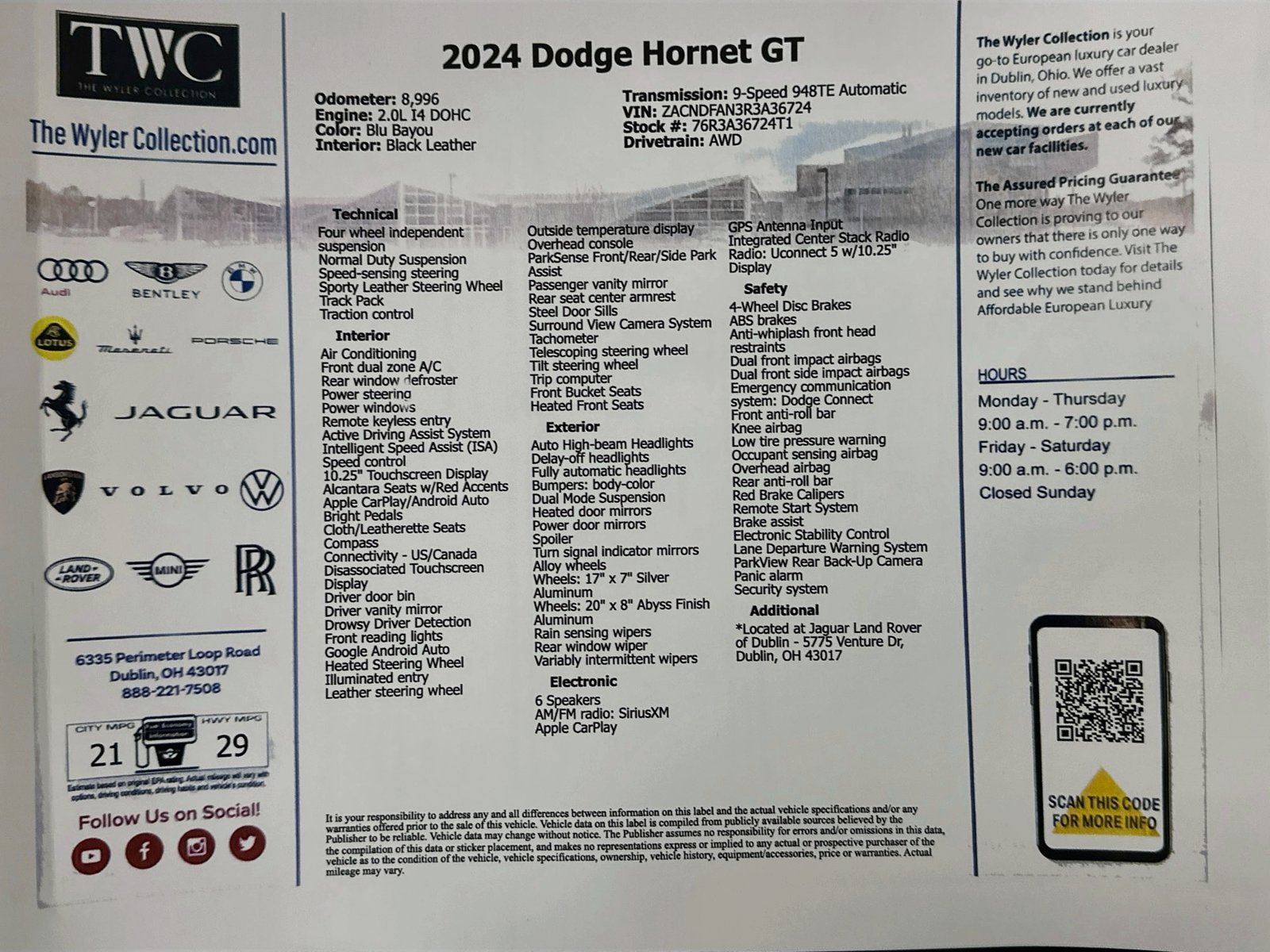 Used 2024 Dodge Hornet GT w/ Track Pack AWD/4WD image 44