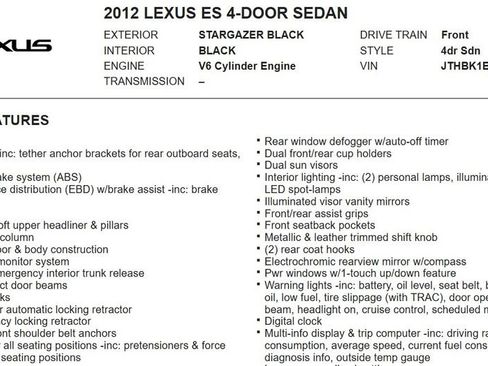 Used 2012 Lexus ES 350 image 24
