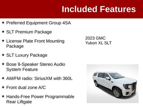 Used 2023 GMC Yukon XL SLT w/ SLT Premium Package AWD/4WD image 3