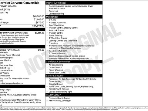 Used 2002 Chevrolet Corvette Convertible w/ Preferred Equipment Group2 RWD image 13