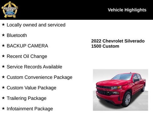 Used 2022 Chevrolet Silverado 1500 Custom w/ Safety Confidence Package AWD/4WD image 2