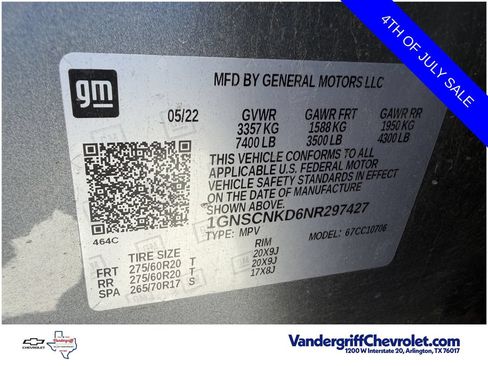 Used 2022 Chevrolet Tahoe LT w/ LT Signature Package RWD image 33