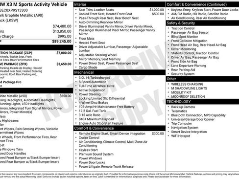 Used 2023 BMW X3 M w/ Competition Package AWD/4WD image 37