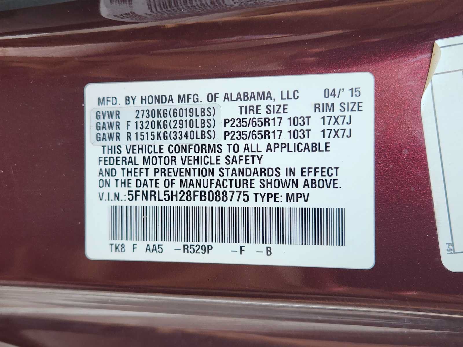 Used 2015 Honda Odyssey LX image 30