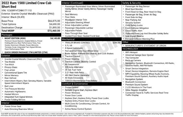 Used 2022 RAM 1500 Limited w/ Night Edition AWD/4WD image 32