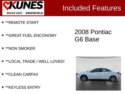 Used 2008 Pontiac G6 Sedan w/ Sport Package FWD image 2